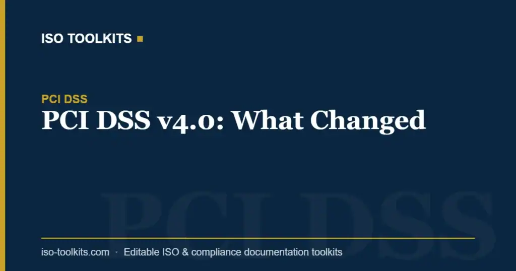 PCI DSS v4.0 update infographic for ISO Toolkits website.