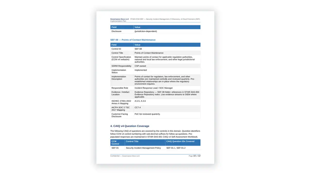 Preview of the Security-Incident-Forensics from the CSA STAR Cloud Security Toolkit on iso-toolkits.com