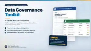 Data Governance Toolkit — 85 editable Word and Excel templates including the Data Governance Framework and a Data Quality Register, from iso-toolkits.com