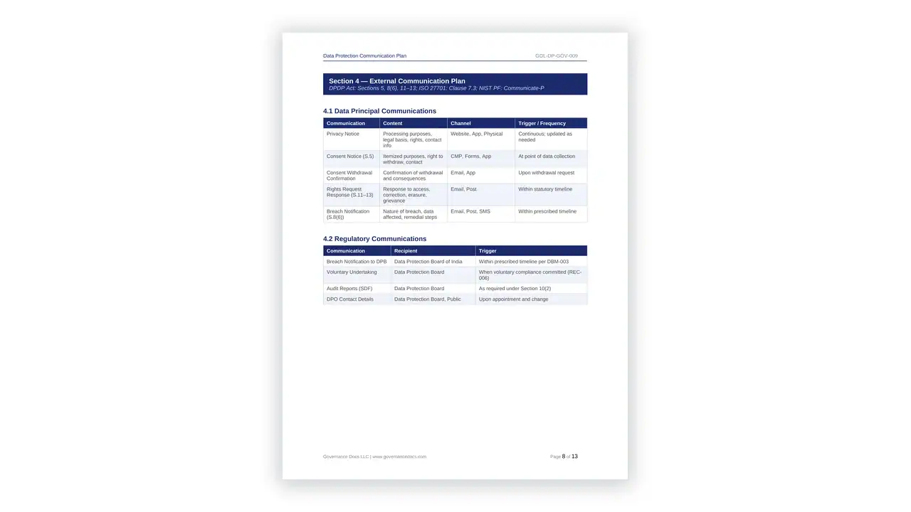 Preview of the 009 from the DPDP Act Toolkit on iso-toolkits.com