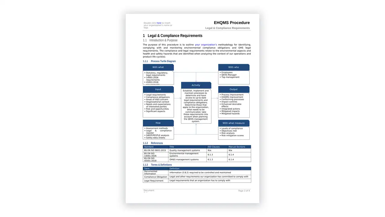 Preview of the 05 Legal & Compliance Requirements from the IMS Toolkit on iso-toolkits.com