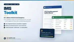 IMS Toolkit — 90+ editable Word and Excel templates including the Integrated Management System Manual and an Integrated Audit Plan, from iso-toolkits.com