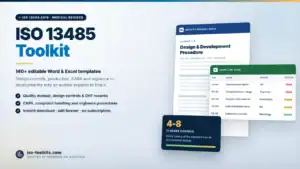 ISO 13485 Toolkit — 140+ editable Word and Excel templates including the Design & Development Procedure and a CAPA Log, from iso-toolkits.com