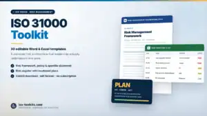 ISO 31000 Toolkit — 30 editable Word and Excel templates including the Risk Management Framework and a Risk Register, from iso-toolkits.com