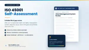ISO 45001 self-assessment - editable Word and Excel templates from iso-toolkits.com