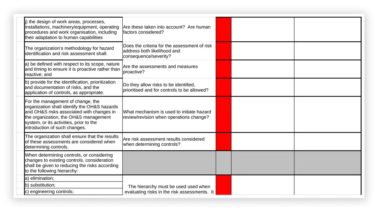 Preview of the Auditing-Tool from the QHSE Documentation Bundle on iso-toolkits.com