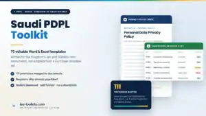 Saudi PDPL documentation - editable Word and Excel templates from iso-toolkits.com