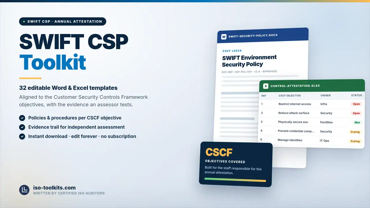 CSCF v2026 attestation - policies, registers and audit evidence templates